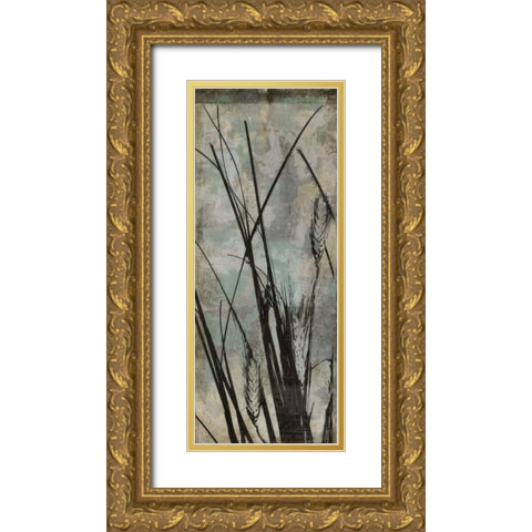 Wild Grasses I Gold Ornate Wood Framed Art Print with Double Matting by Goldberger, Jennifer