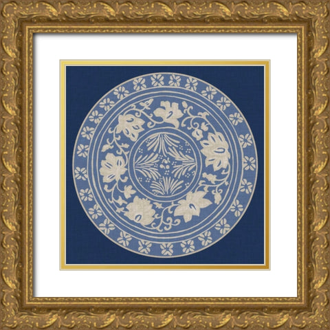 Indigo Earthenware IV Gold Ornate Wood Framed Art Print with Double Matting by Zarris, Chariklia