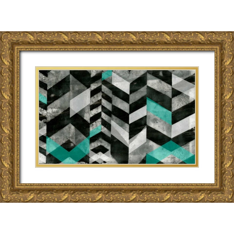 Chevron Exclusion I Gold Ornate Wood Framed Art Print with Double Matting by Goldberger, Jennifer