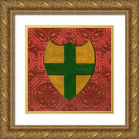 Noble Crest I Gold Ornate Wood Framed Art Print with Double Matting by Vision Studio