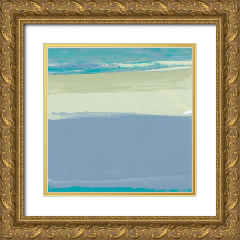 Blue Coast I Gold Ornate Wood Framed Art Print with Double Matting by Gordon, Sharon
