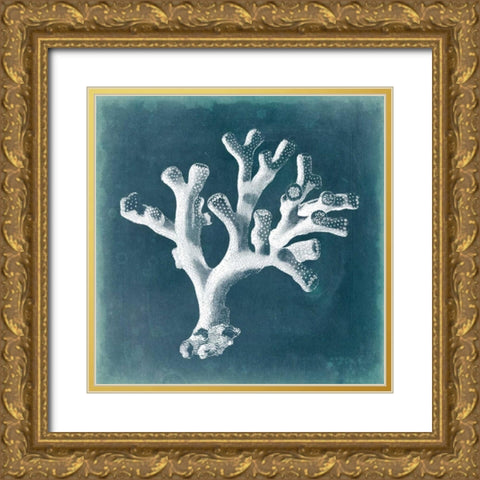 Azure Coral II Gold Ornate Wood Framed Art Print with Double Matting by Vision Studio