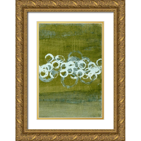 Green Orbs II Gold Ornate Wood Framed Art Print with Double Matting by McMullen, Charles