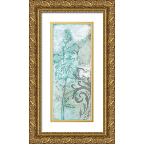 Flower Spray III Gold Ornate Wood Framed Art Print with Double Matting by Goldberger, Jennifer