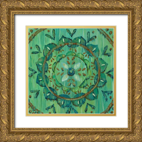 Aquarian Rosette I Gold Ornate Wood Framed Art Print with Double Matting by Zarris, Chariklia