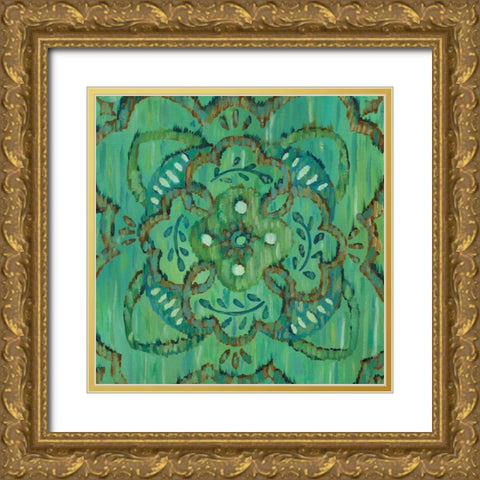 Aquarian Rosette II Gold Ornate Wood Framed Art Print with Double Matting by Zarris, Chariklia