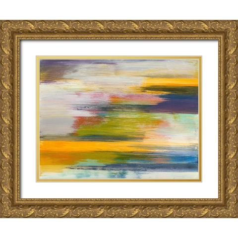 Batiky II Gold Ornate Wood Framed Art Print with Double Matting by Fuchs, Jodi