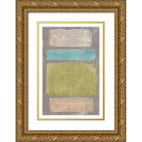 Panelled Colors II Gold Ornate Wood Framed Art Print with Double Matting by Goldberger, Jennifer