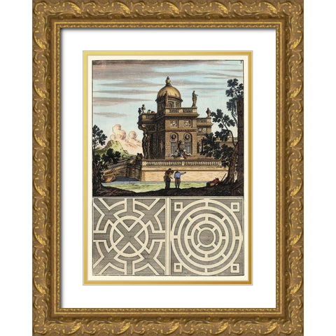 Architectura Curiosa I Gold Ornate Wood Framed Art Print with Double Matting by Bockler