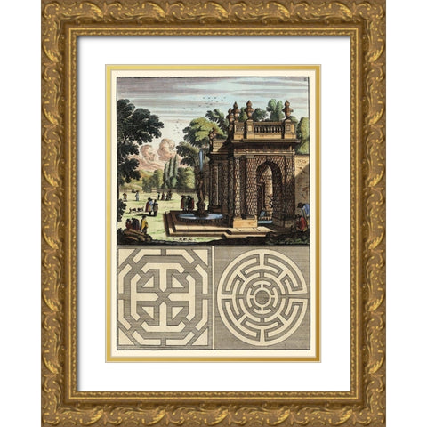 Architecture Curiosa III Gold Ornate Wood Framed Art Print with Double Matting by Bockler