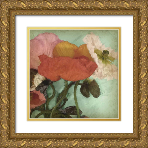 Aquatic Poppies II Gold Ornate Wood Framed Art Print with Double Matting by Goldberger, Jennifer