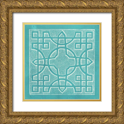 Tile Ornamentale III Gold Ornate Wood Framed Art Print with Double Matting by Vision Studio