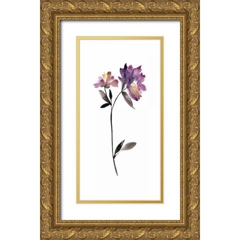 Floral Watercolor III Gold Ornate Wood Framed Art Print with Double Matting by Mosley, Kiana