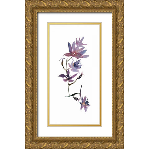 Floral Watercolor IV Gold Ornate Wood Framed Art Print with Double Matting by Mosley, Kiana