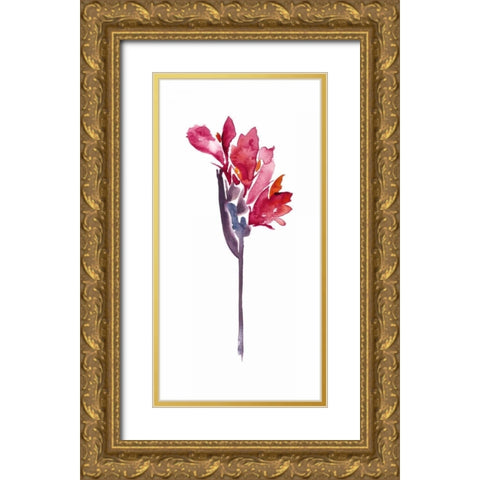 Floral Watercolor V Gold Ornate Wood Framed Art Print with Double Matting by Mosley, Kiana