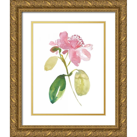 Watercolor Garden I Gold Ornate Wood Framed Art Print with Double Matting by Mosley, Kiana