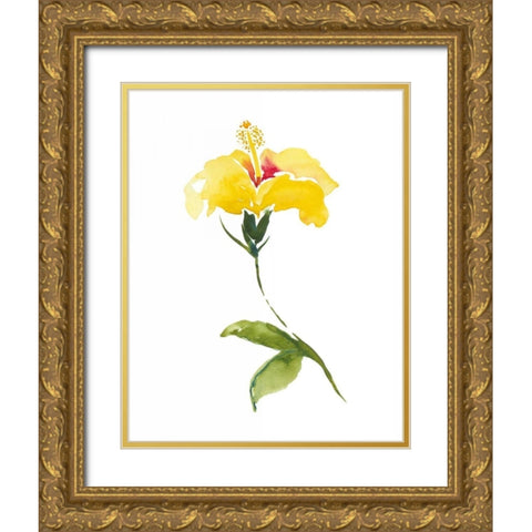 Watercolor Garden II Gold Ornate Wood Framed Art Print with Double Matting by Mosley, Kiana