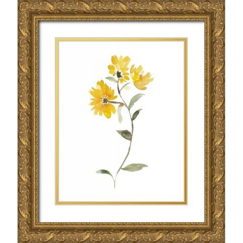 Watercolor Garden IV Gold Ornate Wood Framed Art Print with Double Matting by Mosley, Kiana
