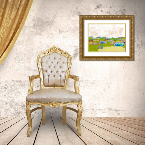 Field Day I Gold Ornate Wood Framed Art Print with Double Matting by Goldberger, Jennifer