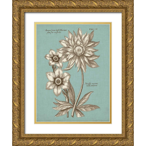 Chambray Chintz I Gold Ornate Wood Framed Art Print with Double Matting by Vision Studio