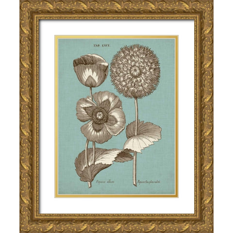 Chambray Chintz III Gold Ornate Wood Framed Art Print with Double Matting by Vision Studio