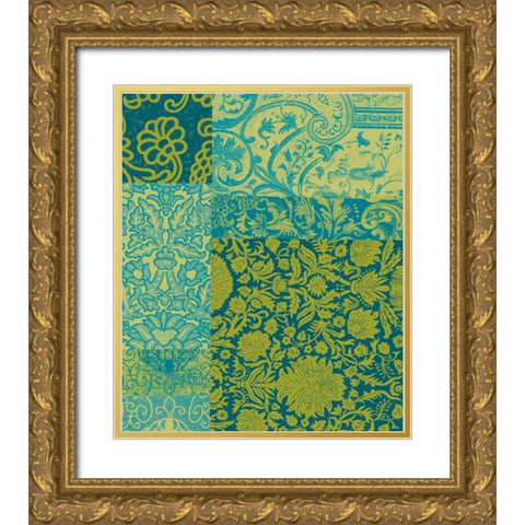 Pattern Mix II Gold Ornate Wood Framed Art Print with Double Matting by Vision Studio