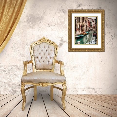 Six Boats Gold Ornate Wood Framed Art Print with Double Matting by Head, Danny