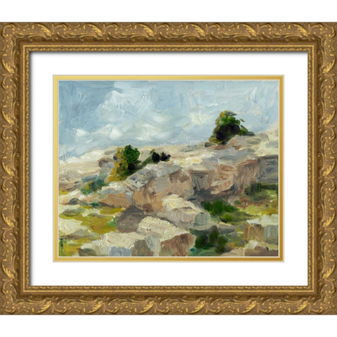 Impasto Mountainside I Gold Ornate Wood Framed Art Print with Double Matting by Harper, Ethan