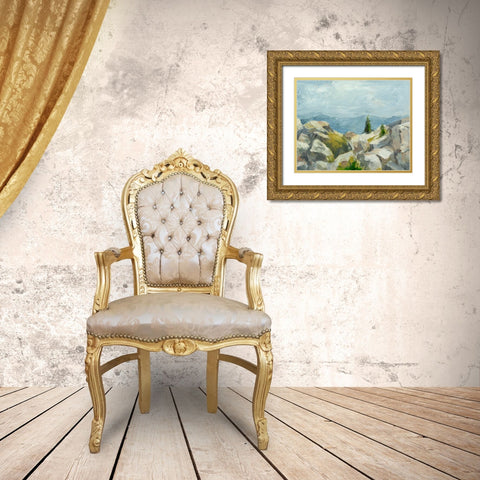 Impasto Mountainside III Gold Ornate Wood Framed Art Print with Double Matting by Harper, Ethan