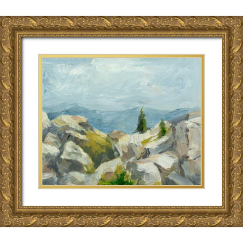 Impasto Mountainside III Gold Ornate Wood Framed Art Print with Double Matting by Harper, Ethan