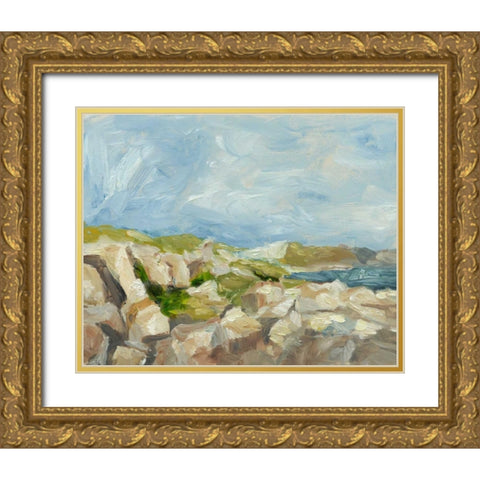 Impasto Mountainside IV Gold Ornate Wood Framed Art Print with Double Matting by Harper, Ethan