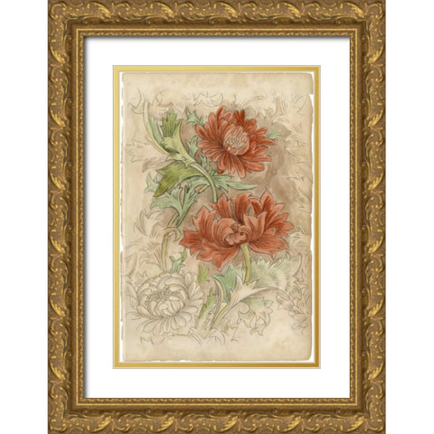 Floral Pattern Study I Gold Ornate Wood Framed Art Print with Double Matting by Harper, Ethan