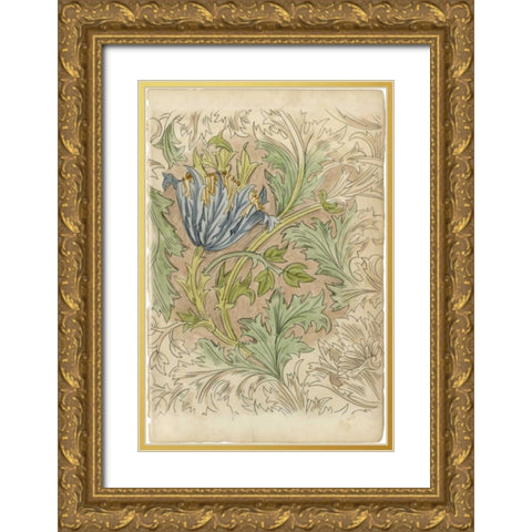 Floral Pattern Study III Gold Ornate Wood Framed Art Print with Double Matting by Harper, Ethan