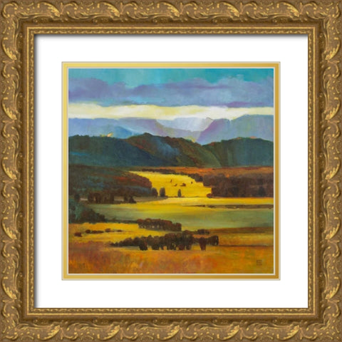 Mountain Light Gold Ornate Wood Framed Art Print with Double Matting by DAgostino, Judith
