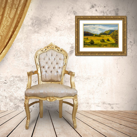 Falls Creek Gold Ornate Wood Framed Art Print with Double Matting by DAgostino, Judith