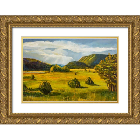 Falls Creek Gold Ornate Wood Framed Art Print with Double Matting by DAgostino, Judith