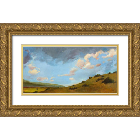High Desert Light Gold Ornate Wood Framed Art Print with Double Matting by DAgostino, Judith