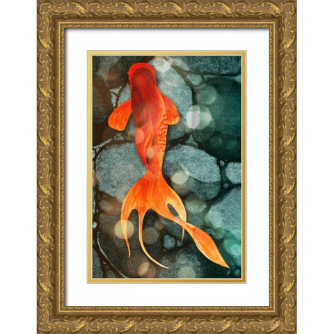 Fantail II Gold Ornate Wood Framed Art Print with Double Matting by Ludwig, Alicia