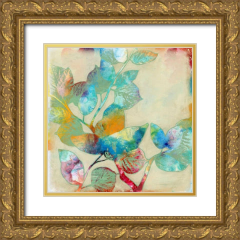 Merging Leaves I Gold Ornate Wood Framed Art Print with Double Matting by Goldberger, Jennifer