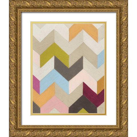 Confetti I Gold Ornate Wood Framed Art Print with Double Matting by Vess, June Erica