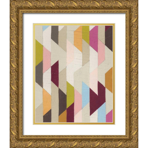 Confetti III Gold Ornate Wood Framed Art Print with Double Matting by Vess, June Erica