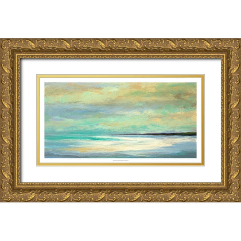 Shoreline III Gold Ornate Wood Framed Art Print with Double Matting by Finch, Sheila