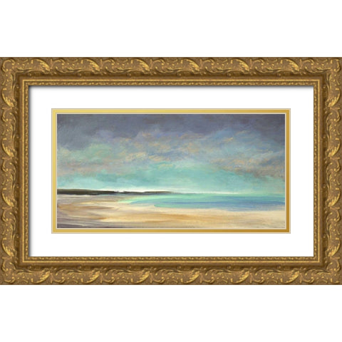 Shoreline IV Gold Ornate Wood Framed Art Print with Double Matting by Finch, Sheila
