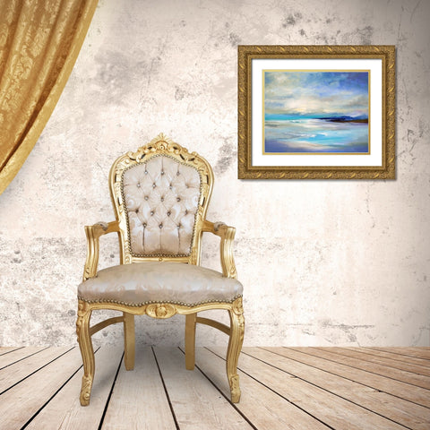 Tropical Bay Gold Ornate Wood Framed Art Print with Double Matting by Sheila Finch