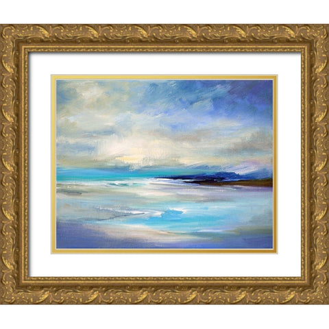 Tropical Bay Gold Ornate Wood Framed Art Print with Double Matting by Sheila Finch