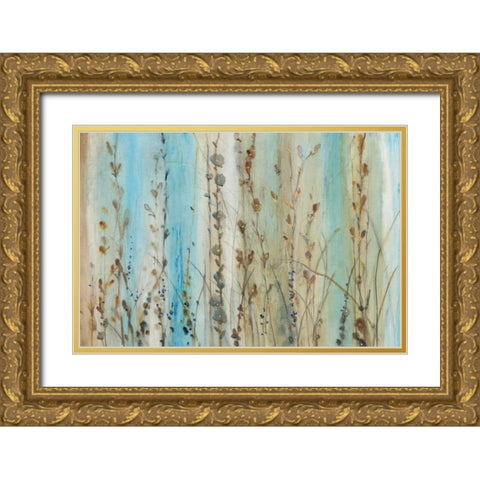 Ombre Floral I Gold Ornate Wood Framed Art Print with Double Matting by OToole, Tim