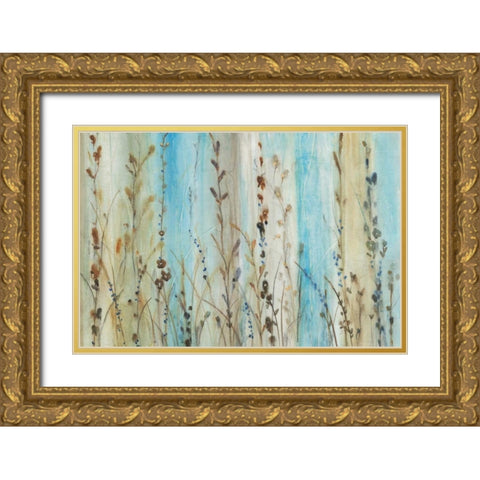 Ombre Floral II Gold Ornate Wood Framed Art Print with Double Matting by OToole, Tim