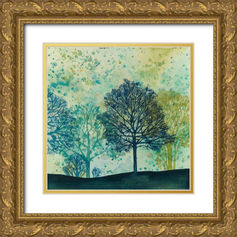 Speckled Forest II Gold Ornate Wood Framed Art Print with Double Matting by Meagher, Megan