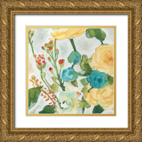 June Bouquet II Gold Ornate Wood Framed Art Print with Double Matting by Meagher, Megan