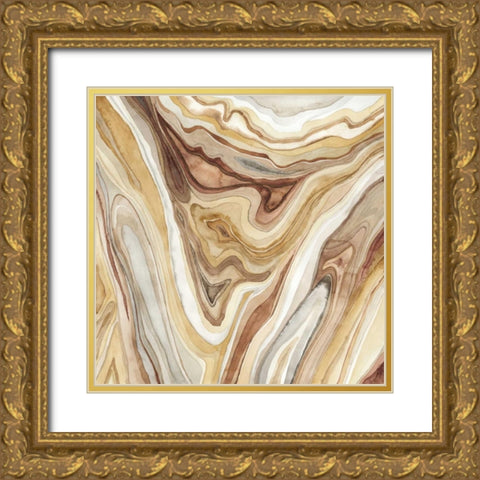 Watercolor Agate I Gold Ornate Wood Framed Art Print with Double Matting by Meagher, Megan